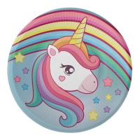 Piatti Unicorno Magic 18 cm - 8 pezzi.