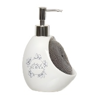 Dispenser di sapone con panno abrasivo Flora