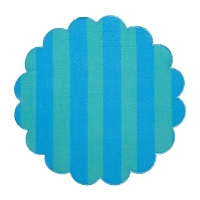 Tovaglietta rotonda bicolore con onde e righe