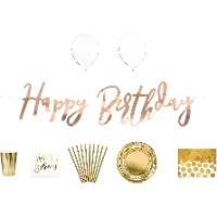 Pacchetto da tavolo dolce Happy Birthday Golden - 60 pezzi