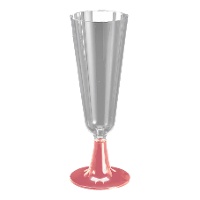 Coppa di 150 ml in plastica con piede colorato - 4 pezzi