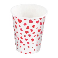 Bicchieri a cuori rossi - confezione da 8