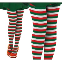 Collant a righe rosse, bianche e verdi