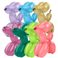 Kit di palloncini cromati modellabili assortiti di 1,30 m con gonfiatore - PartyDeco - 30 unità