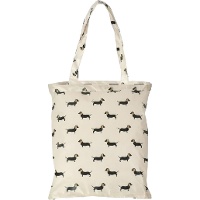 Borsa in tessuto impermeabile con cerniera e stampa di bassotti