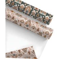 Carta regalo con casette natalizie 2 x 0,70 m - 1 unità