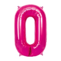 Palloncino a forma di numero 0 - rosa scuro, 65 cm - 1 unità