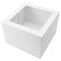 Scatola bianca per torte da 25 x 25 x 25 cm con finestra superiore