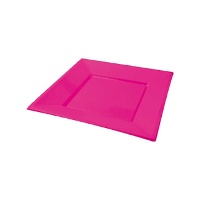 Piatti di plastica colorata quadrati da 23 cm - 4 pezzi