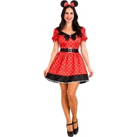 Costume da topolina minnie con orecchie per donna