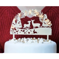 Topper torta Merry Christmas con luce - Scrapcooking