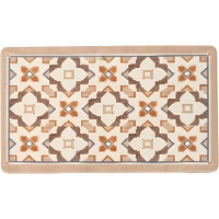Tappetino da cucina 75 x 45 cm effetto cementine marrone