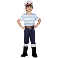 Costume da marinaio a righe blu per ragazzo