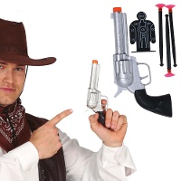 Pistola da cowboy argentata di 22 cm
