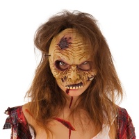 Maschera zombie mezza faccia