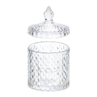 Bomboniera trasparente con motivo a rombi di 14 x 8,5 x 8,5 cm