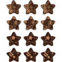 Figure di cioccolato belga a forma di Stelle Bronzate - 12 pezzi