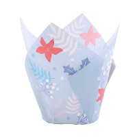 Capsule di carta a forma di tulipano per muffin a fiori rossi - PME - 24 pezzi