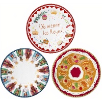 Vassoio di 30 cm con Re Magi e roscón - 2 unità