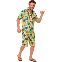 Costume hawaiano giallo da uomo