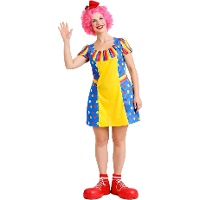 Costume da clown a pois per donna