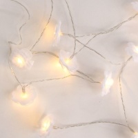 Ghirlanda di fiori bianchi a batteria con luci LED - 1,65 m