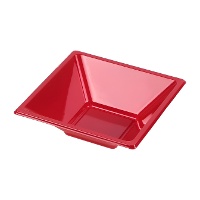 Ciotole di 12 cm quadrati in plastica di 3 colori - 12 pezzi