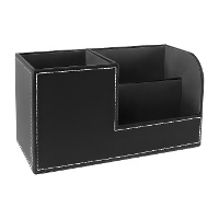 Organizzatore per telecomandi effetto pelle 20,3 x 9,3 x 11 cm - 3 scomparti