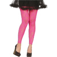 Leggings in neón di pizzo