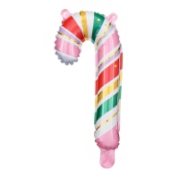 Palloncino colorato a forma di bastoncino di zucchero 18,5 x 35 cm - PartyDeco