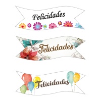 Cialde Felicidades da 9,2 x 3,2 cm - Dekora - 40 unità