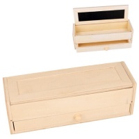 Valigetta in legno con cassetto e lavagna