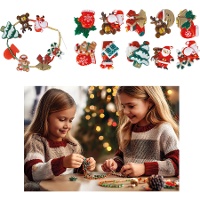 Scatola di perline per braccialetti natalizi - 20 pezzi.