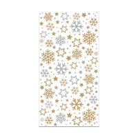 Sacchettini per caramelle trasparenti con fiocchi di neve da 24 x 12,5 cm - Decora - 20 unità