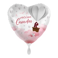 Palloncino cuore rosa Recién casados da 43 cm - Premioloon