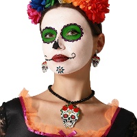 Set di orecchini e collana di Catrina con rose