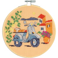 Kit da punto croce - Vespa azzurra - DMC