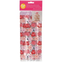 Sacchetti di plastica rettangolari con cuori rosa - Wilton - 20 pz.