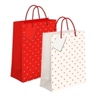 Borsa regalo di 32 x 26 x 10 cm di Cuori - 1 unità