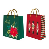 Sacchetto regalo natalizio tradizionale assortito 24 x 18 x 10 cm - 1 pz.