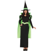 Costume da strega verde neon per adulti