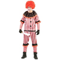 Costume da clown a righe per uomo