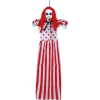 1,00 m ciondolo clown rosso e bianco