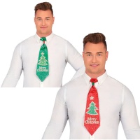 Cravatta natalizia con abete di Buon Natale 45 cm - 1 pz.