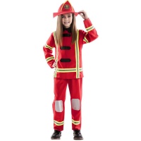 Costume da pompiere rosso con cappello per bambini
