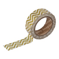 Washi tape zig zag oro metallo - 10 m