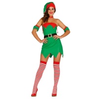Costume elfo di Natale senza maniche da donna