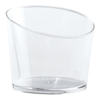 Bicchieri di plastica trasparenti da 120 ml a forma asimmetrica - Dekora - 100 unità