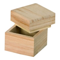 Scatola di legno quadrata di 5 x 5 cm