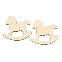 Mini sagome cavallo a dondolo di legno da 9 cm - 2 unità